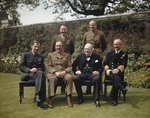 Winston Churchill with his Chiefs of Staff at a luncheon at 10 Downing Street, London, England, United Kingdom, 7 May 1945, photo 2 of 2