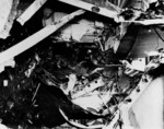 Damage in the ward room aboard HMAS Hobart, Espiritu Santo, New Hebrides, 23 Jul 1943