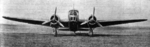 Front view of a BR.20 Cicogna bomber, 1938