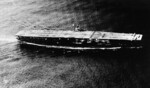 Akagi at sea, mid-1941; note three A6M Zero fighters at the forward edge of the flight deck