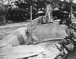 Wreckage of a Zero fighter after Pearl Harbor attack, Fort Kamehameha, Honolulu, US Territory of Hawaii, 7 Dec 1941