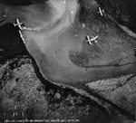B-24 bombing photo of Holtz Bay, Attu Island, Aleutian Islands, US Territory of Alaska, 7 Nov 1942; note A6M2-N floatplanes