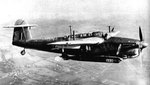 Barracuda in flight, carrying a 46cm torpedo, circa early 1941-1943