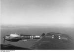 Bf 110 aircraft of German Night Fighter Wing 3 in flight over North Africa, Apr 1941, photo 1 of 2
