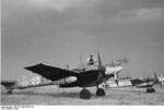 German Bf 110 night fighter aircraft at rest, France 1944, photo 1 of 2