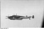 German Bf 110 night fighter aircraft in flight over Germany, 1942, photo 1 of 3