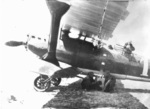 Turkish female aviator Sabiha Gökçen at the rear machine gun of a Bre.19 light bomber, 1937-1938