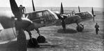 Three BV 141B aircraft at rest at an airfield, circa late 1930s