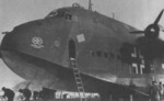 Close-up of the front quarter of a BV 222 Wiking aircraft, circa 1940s