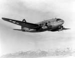 C-46 Commando aircraft in flight, circa late 1943 to 1945