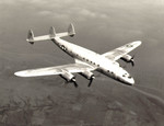 Prototype C-69 Constellation aircraft in flight, 1943