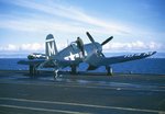 F4U-4 Corsair fighter of US Navy squadron VF-1B aboard USS Midway, 1947-1948
