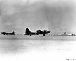 US Army Air Force B-17E bombers taking off from the airfield on Eastern Island, Midway Atoll, 3-4 Jun 1942