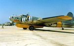 SB-17G aircraft of Flight D of the US Air Force 5th Rescue Squadron, circa late 1940s; note rescue boat mounted beneath fuselage, chin-mounted radar dome, and Catalina in background
