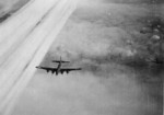 B-17 bomber of US 447th Bomb Group in flight toward Frankfurt, Germany, 20 Mar 1944
