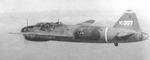 G4M1 Model 11 bomber of Kanoya Air Group in flight, circa 1940s