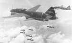 G4M1 bombers of Kanoya Kokutai of Japanese Navy in flight, date unknown