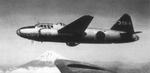 G6M1 bomber in flight, Japan, circa 1940s; note Mount Fuji in background