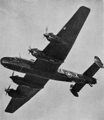 Halifax B.II Series I bomber of No. 10 Squadron RAF in flight, circa Apr-May 1942