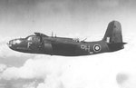 British Boston III bomber of No. 88 Squadron RAF in flight, circa 1942
