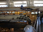 B-29 Superfortress bomber Enola Gay and F6F-3 Hellcat fighter on display at the Smithsonian Air and Space Museum Udvar-Hazy Center, Chantilly, Virginia, United States, 26 Apr 2009