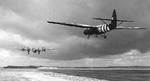 Halifax bomber towing Horsa glider into the air, date unknown