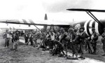 US troops preparing to board Horsa gliders for Normandy, France assault, England, United Kingdom, Jun 1944, photo 1 of 2