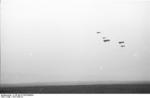 A group of Ju 87B Stuka dive bombers flying in the distance, Russia, 1941-1943