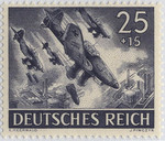 German stamp released in 1943 featuring Ju 87 Stuka dive bombers
