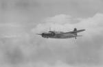 Ki-21 bomber in flight over Shizuoka Prefecture, Japan, circa 1940s