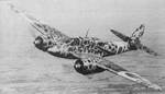 Camouflaged Ki-45 aircraft in flight, date unknown