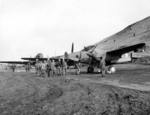 F5 photo reconnaissance aircraft on an airstrip at Amchitka, Aleutian Islands, 7 May 1942; note C-47 transport aircraft in background