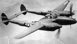 P-38H-5-LO Lightning aircraft in flight, Jul 1943