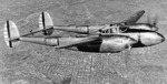 XP-38A prototype aircraft in flight, 1940-1942