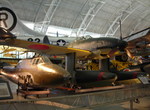 M6A1 Seiran and Ki-45 Toryu fuselage on display at Smithsonian Air and Space Museum Udvar-Hazy Center, Chantilly, Virginia, United States, 26 Apr 2009; note tail of B-29 Enola Gay in background