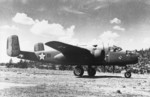 B-25A Mitchell bomber of the 17th Bomber Group, US 34th Bomber Squadron at McChord Army Air Force field, Washington, United States, 1941; note Thunderbird insignia of 34th Bomber Squadron