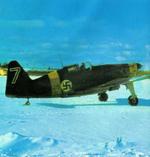 Finnish MS.406 fighter preparing to take off from a snowy field, Viitana, Karelia, Russia, winter of 1941-1942