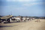 P-51B and P-51C Mustang fighters of the US Army Air Force 118th Tactical Recon Squadron at Laohwangping Airfield, Guizhou Province, China, Jun 1945
