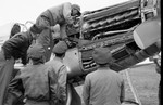 Mechanics working on a P-51D Mustang fighter of Chinese Air Force, Taiwan, 1950s, photo 3 of 4