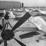 P-51 and P-47 aircraft being prepared for transfer to Republic of China Air Force, 1950s