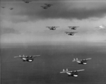 P2Y aircraft of US Navy squadron VP-4 in formation flight over the Pacific Ocean, 17 Nov 1935