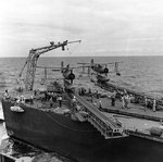 SOC Seagull aircraft on the catapults of a Brooklyn-class light cruiser, somewhere in the Pacific Ocean, Jan 1943