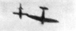 British Spitfire fighter attempting to topple a German V-1 flying bomb with its wing tip, date unknown