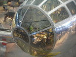 Close-up of cockpit and nose of B-29 Superfortress bomber 