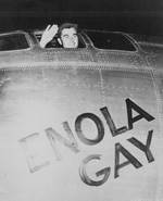 Col. Paul Tibbets Jr. waved from the cockpit of Enola Gay, 6 Aug 1945