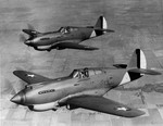 P-40 Warhawk fighters in flight, 1939-1940