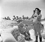 British troops at a defensive position near El Alamein, Egypt, 17 Jul 1942