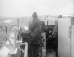 HMS Bellona in stormy seas en route to Russia, 1941-1945