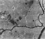 Aerial view of Tokyo, Japan after the 25 Feb 1945 raid, circa Mar-Apr 1945