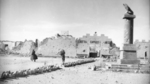 Fort Capuzzo, Libya just after British capture, 4 Jan 1941; note shrapnel damage to the Roman eagle column on the right